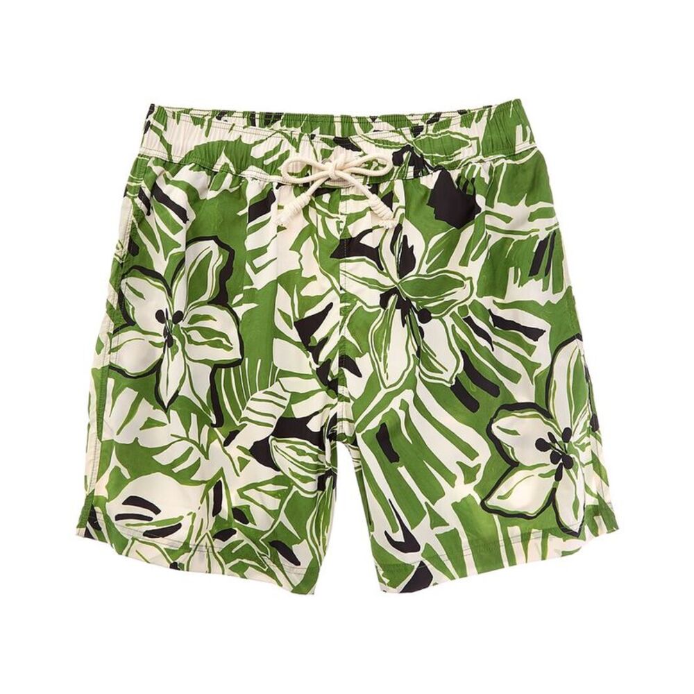 Palm Angels Mens  Printed Swim Short, Green